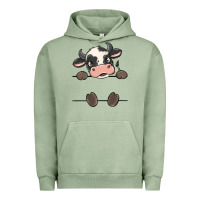 Pigment Oil Green custom cow Urban Hoodie - MaliasSmallBusiness