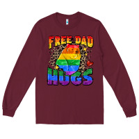 Burgundy free dad hugs Long Sleeve Tee - Zillion Design Studio