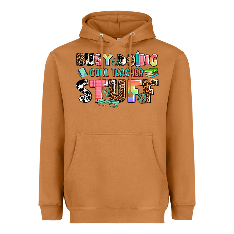 Busy Doing Cool Teacher Stuff Heavyweight Hoodie by AdoDesignShop | Teevron