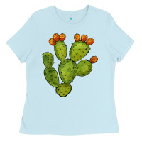 Baby Blue cactus Ladies Tee - BarkalooDesign