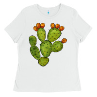 White cactus Ladies Tee - BarkalooDesign