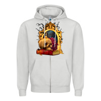 Dove Grey Halloween Skull Candles and Roses Zipper Hoodie - texasbilliewilder