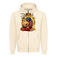 Sandshell Halloween Skull Candles and Roses Zipper Hoodie - texasbilliewilder