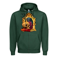 Sports Green Halloween Skull Candles and Roses Zipper Hoodie - texasbilliewilder