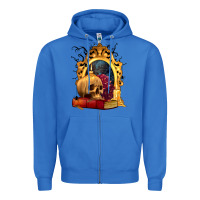 True Royal Halloween Skull Candles and Roses Zipper Hoodie - texasbilliewilder
