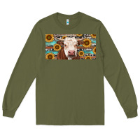 Heifer With Sunflower And Serape Long Sleeve Tee | Teevron