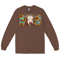 Chestnut Heifer With Sunflower And Serape Long Sleeve Tee - RanaPortraitStore