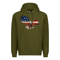 Army Green 4th july eagle Premium Hoodie - MaliasSmallBusiness