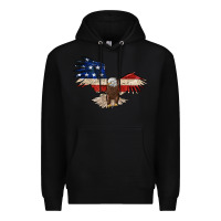 Black 4th july eagle Premium Hoodie - MaliasSmallBusiness