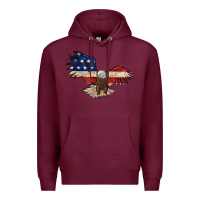 Burgundy 4th july eagle Premium Hoodie - MaliasSmallBusiness