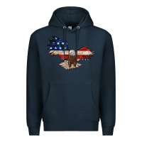 Navy 4th july eagle Premium Hoodie - MaliasSmallBusiness