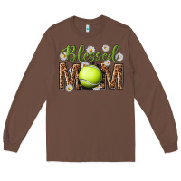 Chestnut blessed mom with tennis and daisy Long Sleeve Tee - texasbilliewilder