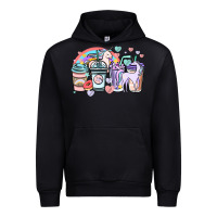 Black unicorn coffee cups Urban Hoodie - NancyCooperArtShop