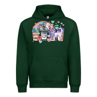 Forest Green unicorn coffee cups Urban Hoodie - NancyCooperArtShop