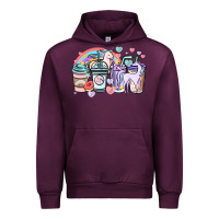 Mauve Wine unicorn coffee cups Urban Hoodie - NancyCooperArtShop