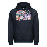 Navy unicorn coffee cups Urban Hoodie - NancyCooperArtShop