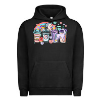 Pigment Black unicorn coffee cups Urban Hoodie - NancyCooperArtShop