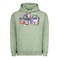 Pigment Oil Green unicorn coffee cups Urban Hoodie - NancyCooperArtShop
