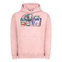 Pigment Salmon unicorn coffee cups Urban Hoodie - NancyCooperArtShop