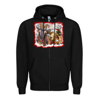 Black christmas goats Zipper Hoodie - RanaPortraitStore