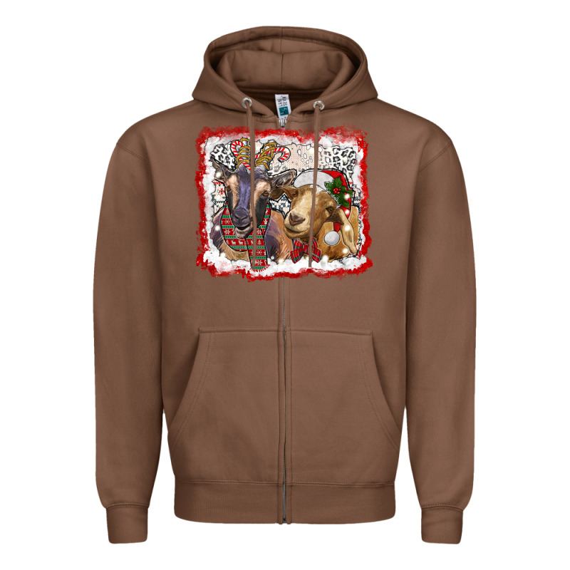 Christmas Goats Zipper Hoodie by RanaPortraitStore | Teevron