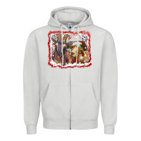 Dove Grey christmas goats Zipper Hoodie - RanaPortraitStore