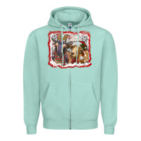 Seafoam christmas goats Zipper Hoodie - RanaPortraitStore