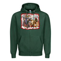 Sports Green christmas goats Zipper Hoodie - RanaPortraitStore