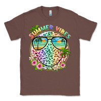 Chestnut summer vibes with smile face and leopard Classic Tee - texasbilliewilder