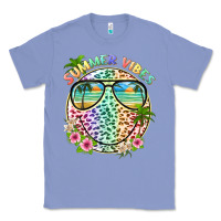 Colony Blue summer vibes with smile face and leopard Classic Tee - texasbilliewilder