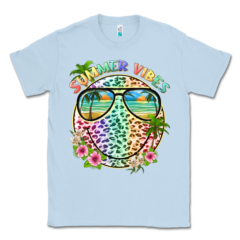 Summer Vibes With Smile Face And Leopard Classic Tee by texasbilliewilder | Teevron