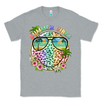 Heather Grey summer vibes with smile face and leopard Classic Tee - texasbilliewilder