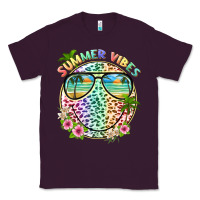Plum summer vibes with smile face and leopard Classic Tee - texasbilliewilder