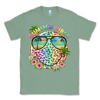 Sage summer vibes with smile face and leopard Classic Tee - texasbilliewilder