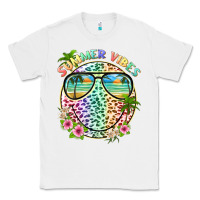 White summer vibes with smile face and leopard Classic Tee - texasbilliewilder