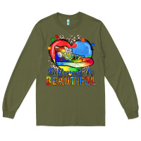 Army Green different is beautiful Long Sleeve Tee - Zillion Design Studio