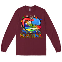 Burgundy different is beautiful Long Sleeve Tee - Zillion Design Studio