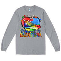 Heather Grey different is beautiful Long Sleeve Tee - Zillion Design Studio