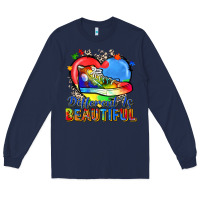 Navy different is beautiful Long Sleeve Tee - Zillion Design Studio