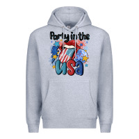 Heather Grey party in the usa Premium Hoodie - MaliasSmallBusiness