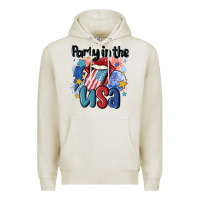 Oatmeal Heather party in the usa Premium Hoodie - MaliasSmallBusiness
