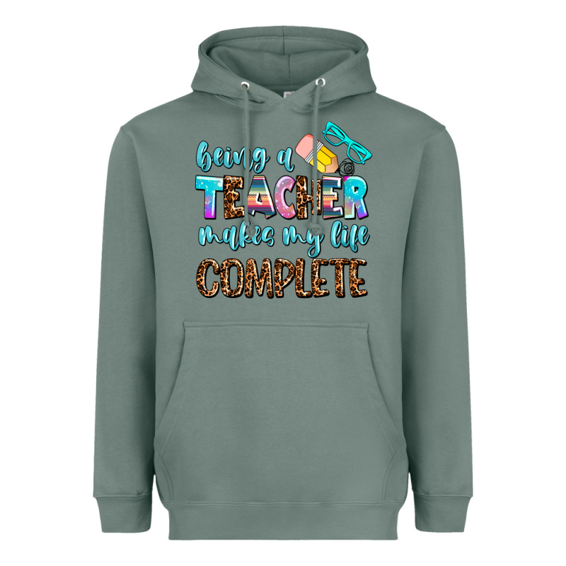 Being A Teacher Makes My Life Complate Heavyweight Hoodie by AdoDesignShop | Teevron