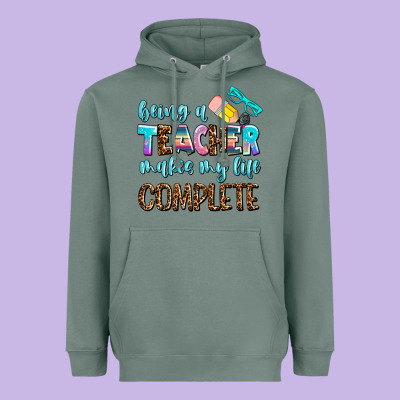 Being A Teacher Makes My Life Complate Heavyweight Hoodie Designed By Adodesignshop