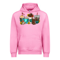 Fuchsia Pink western coffee cups Urban Hoodie - NancyCooperArtShop