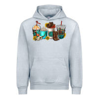 Heather Grey western coffee cups Urban Hoodie - NancyCooperArtShop