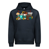Navy western coffee cups Urban Hoodie - NancyCooperArtShop