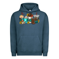 Pigment Midnight Navy western coffee cups Urban Hoodie - NancyCooperArtShop