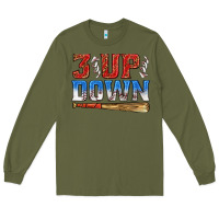 Army Green 3 up 3 down baseball Long Sleeve Tee - texasbilliewilder