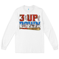 White 3 up 3 down baseball Long Sleeve Tee - texasbilliewilder