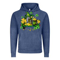 Vintage Denim st patricks truck and gnome Vintage Hoodie - AdoDesignShop